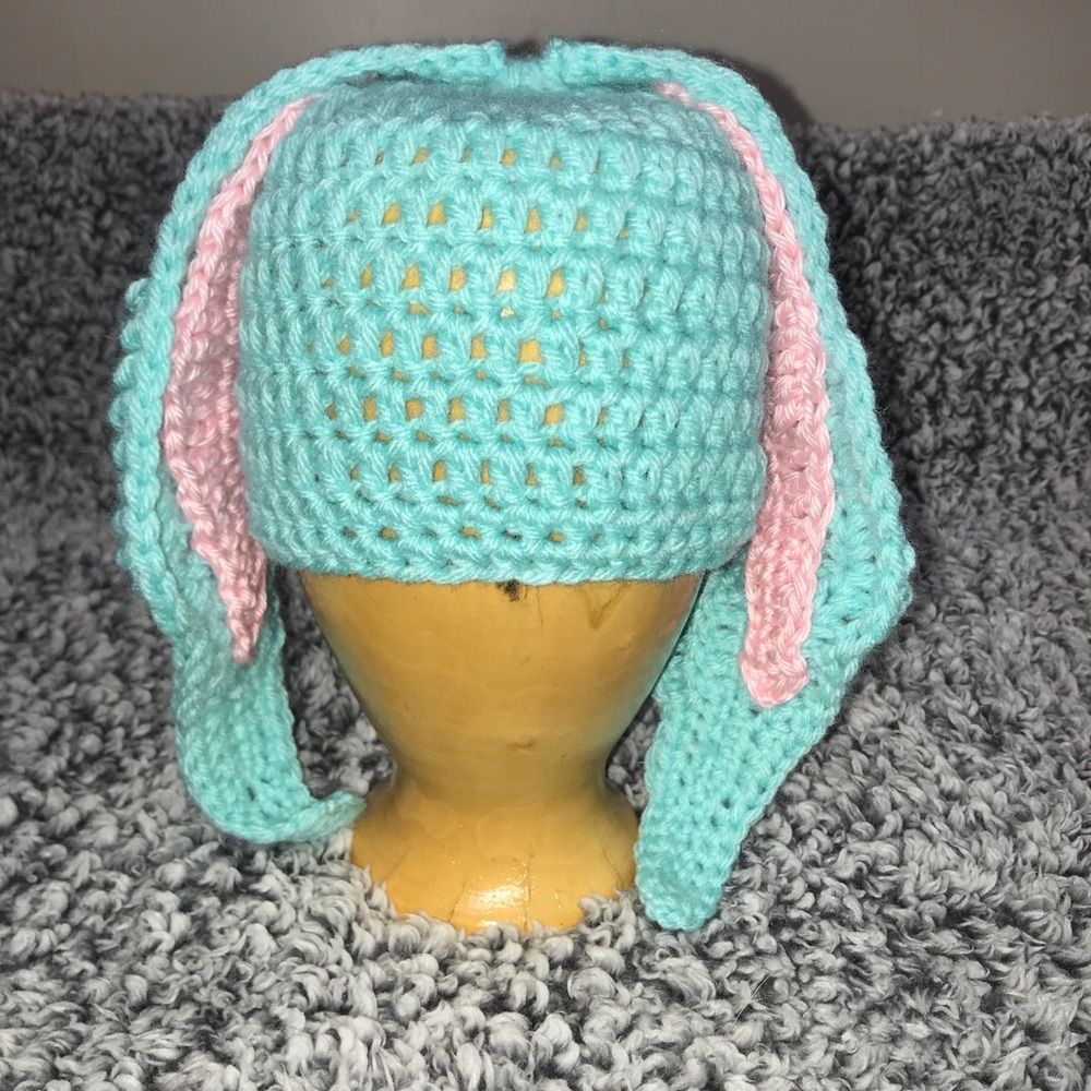 Crochet Lop Ear Easter Bunny Hat
